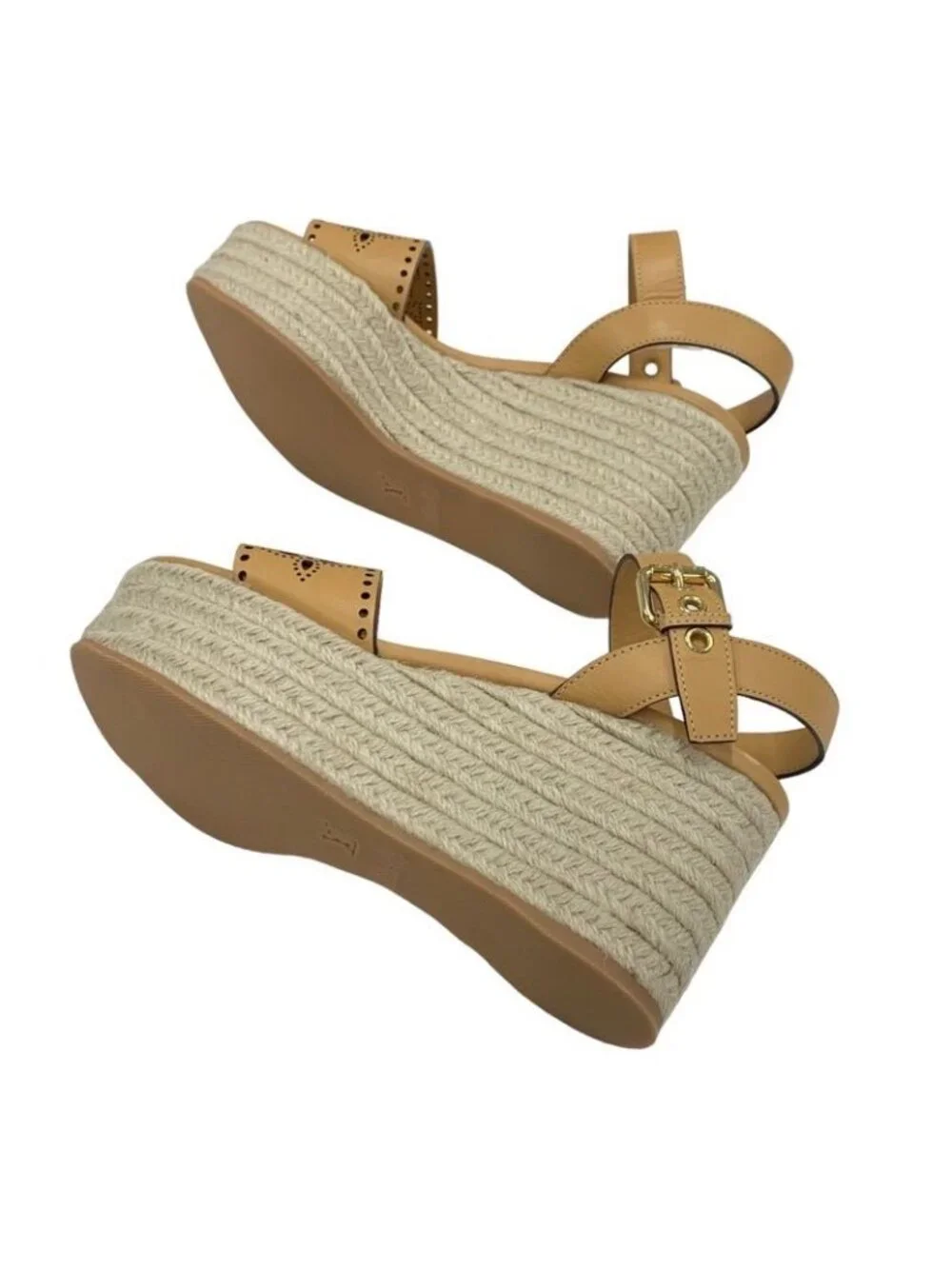 Louis Vuitton Starboard Line Sandals Shoes Leather Camel Monogram - Picture 6 of 9